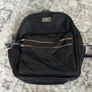 Black and gold kate spade nylon backpack